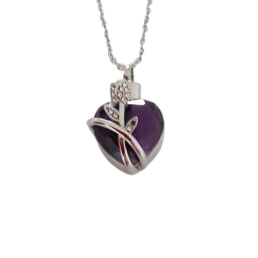 Purple And Cubic Zirconia Memorial Locket