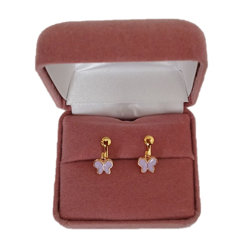 Purple Butterfly Clip On Earrings(2)