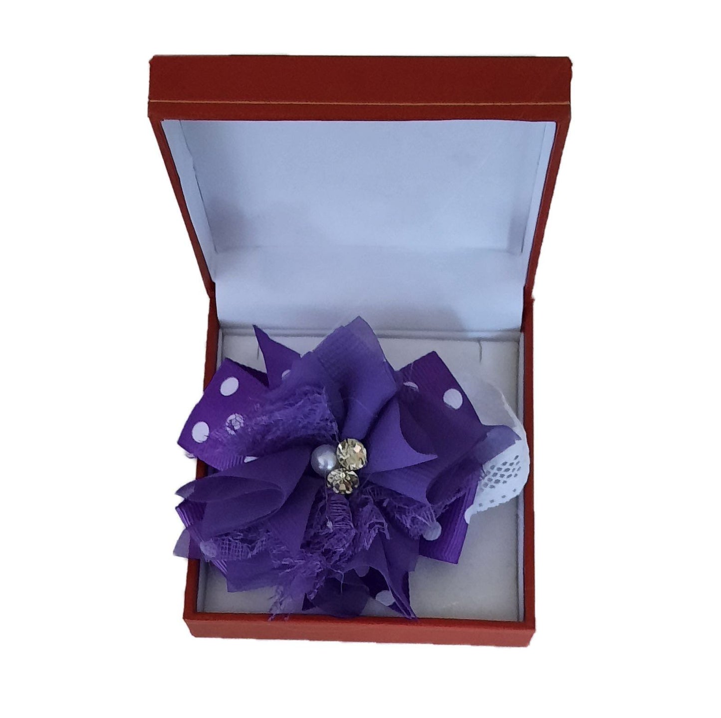 Purple Lace And Ribbon Wrist Corsage