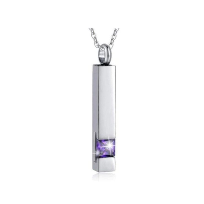 Purple Stone Cremation Ashes Necklace