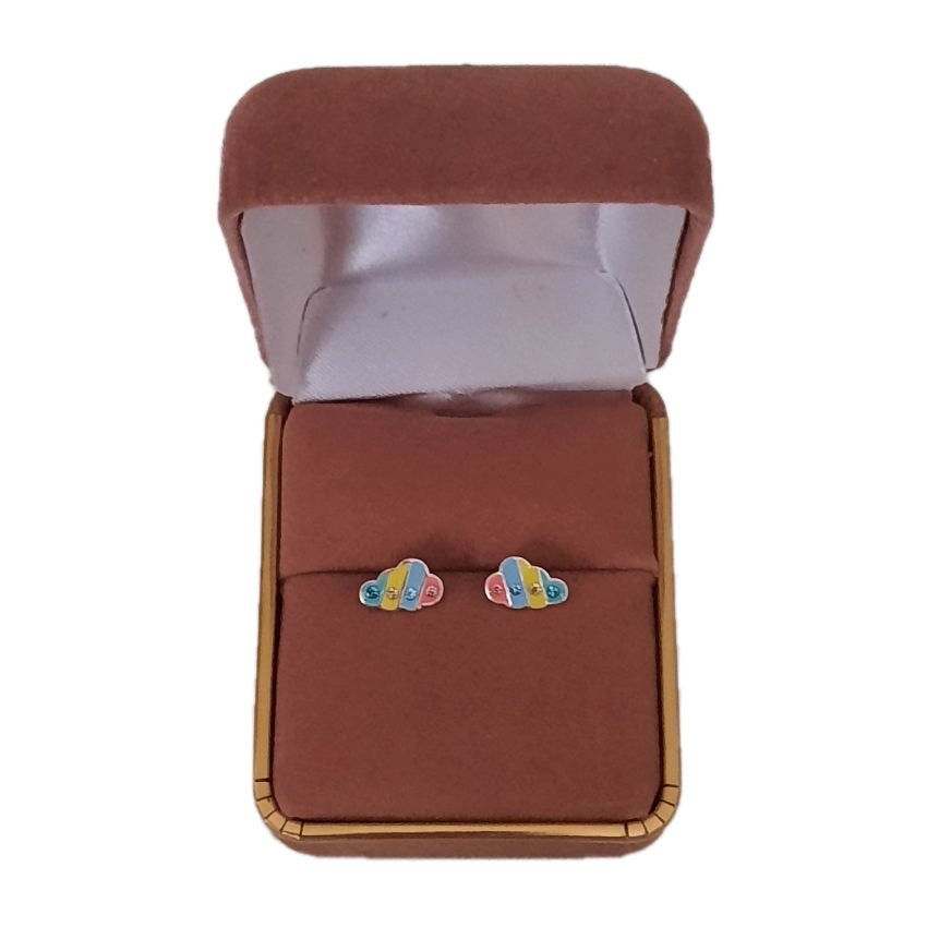 Rainbow Sterling Silver Cloud Stud Earrings(2)