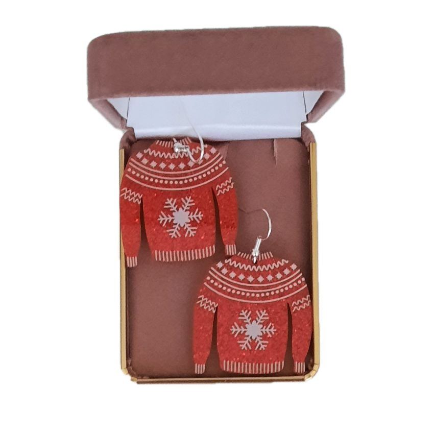 Red Christmas Jumper Earrings(2)