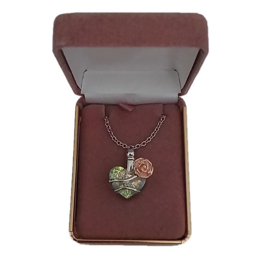 Rose Gold Flower Cremation Ashes Locket(2)