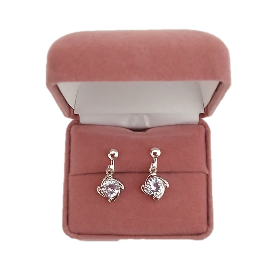 Round Diamante And Silver Clip On Earrings(2)