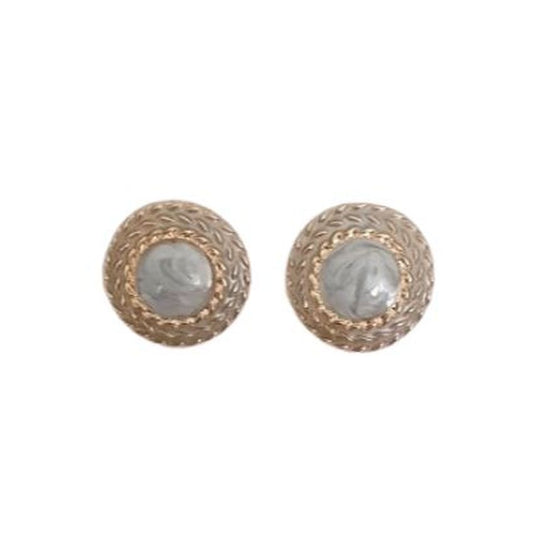 Sage Green Round Clip On Earrings