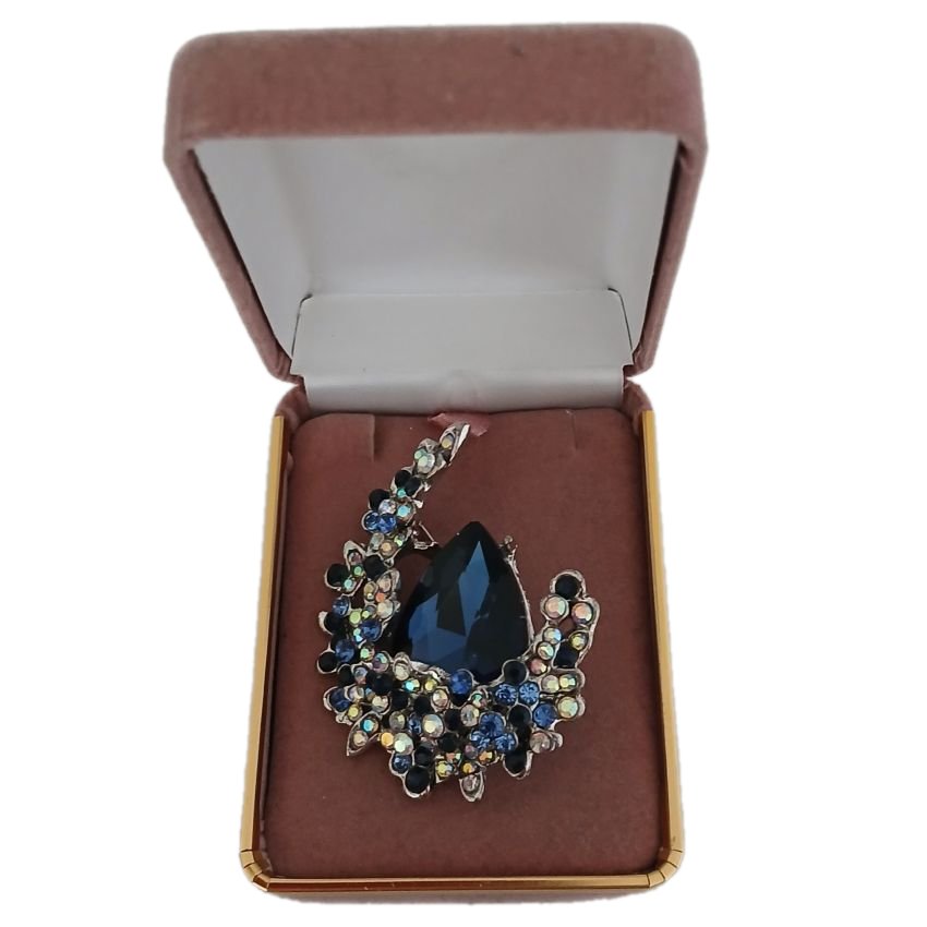 Shades Of Blue Crystal Brooch(2)