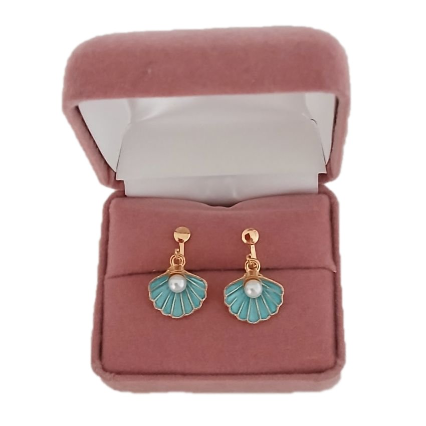 Shell With Pearl Clip On Earrings(2)