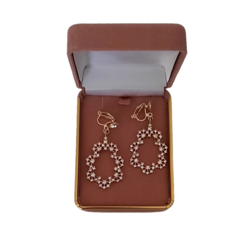 Shimmer Gold Diamante Clip On Earrings(2)