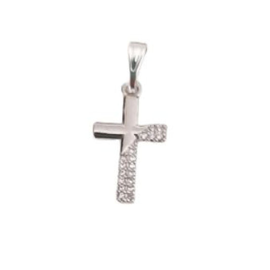 Silver Plated Stone Set Cross Necklace