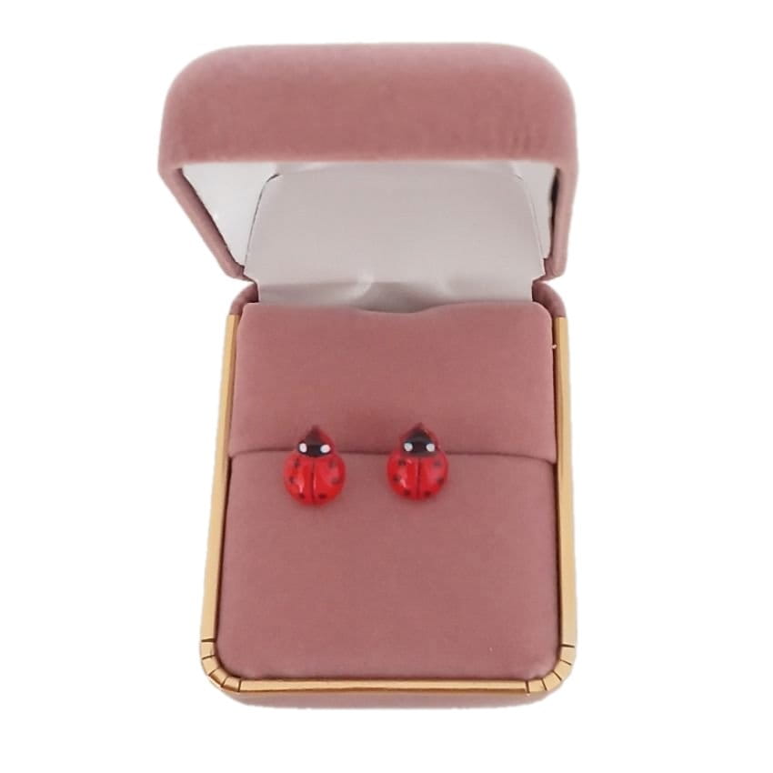 Silver Plated Ladybird Childrens Stud Earrings