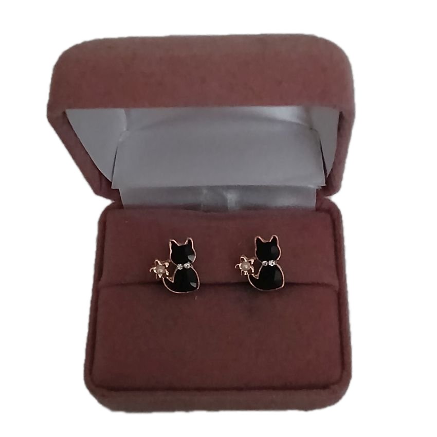 Sitting Cat Clip On Earrings(2)