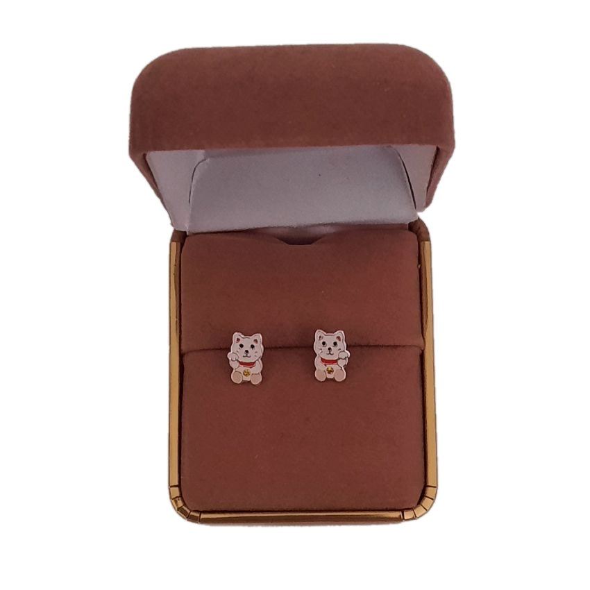 Sitting Cat Sterling Silver Stud Earrings(2)