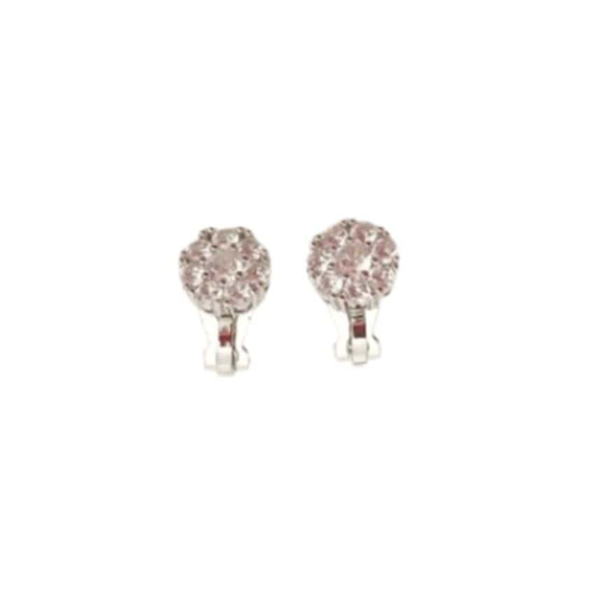 Small Diamante Stud Clip On Earrings