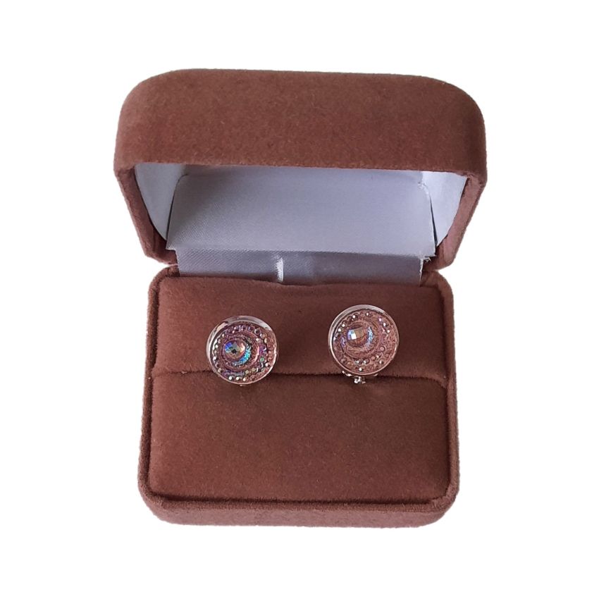 Small Pink Swirl Clip On Earrings(2)