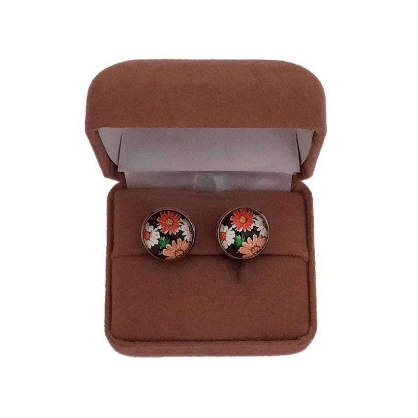 Small Stud Flower Clip On Earrings(2)