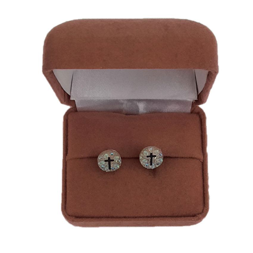 Sparkly Cross Clip On Earrings(2)