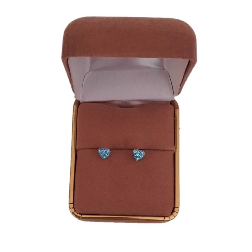 Sparkly Heart Childrens Sterling Silver Earrings(2)