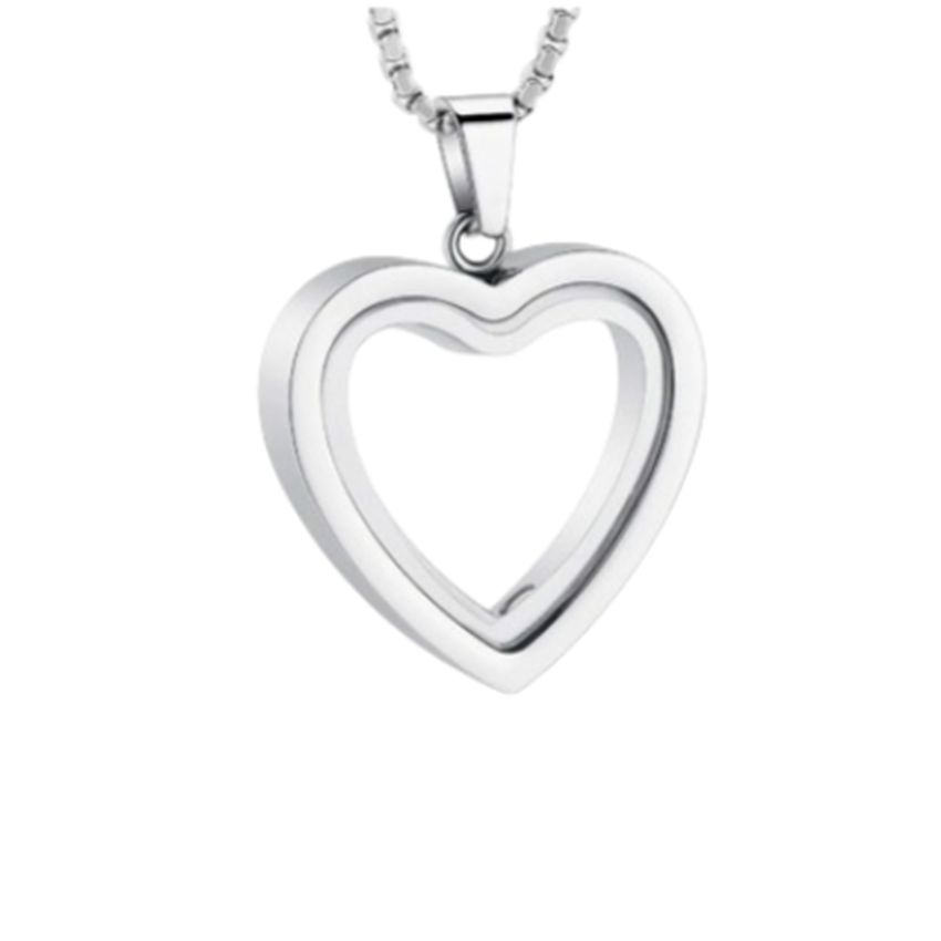 Stainless Steel Glass Clear Ash Locket –1