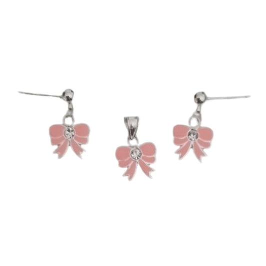 Sterling Silver Bow Childs Matching Jewellery Set