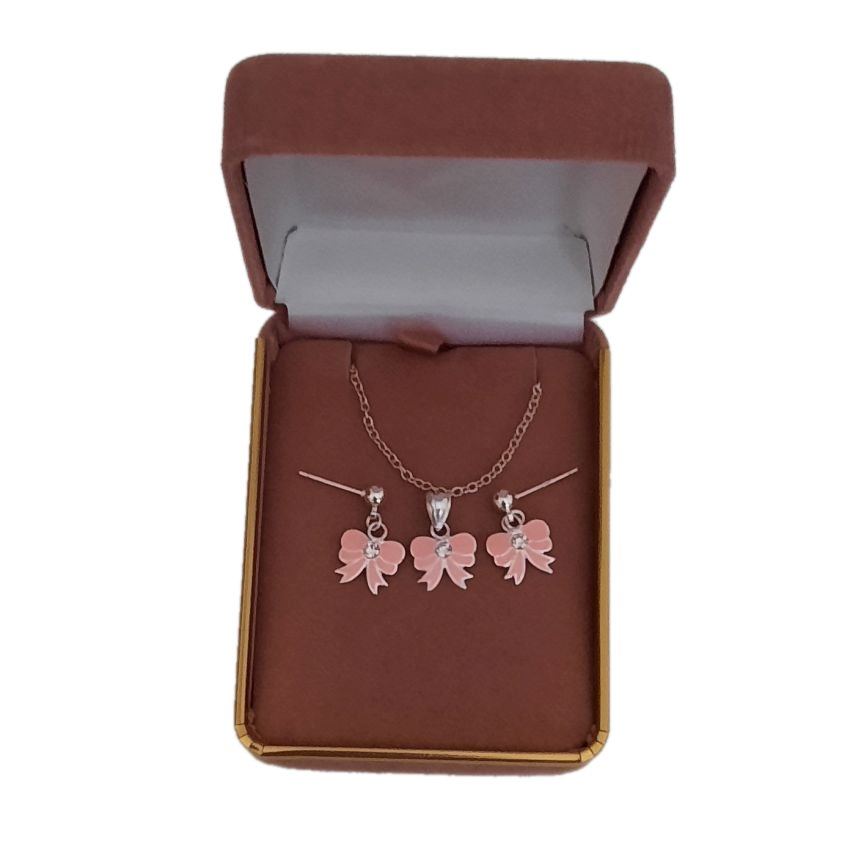 Sterling Silver Bow Childs Matching Jewellery Set(2)