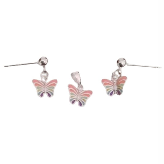 Sterling Silver Butterfly Childs Matching Jewellery Set