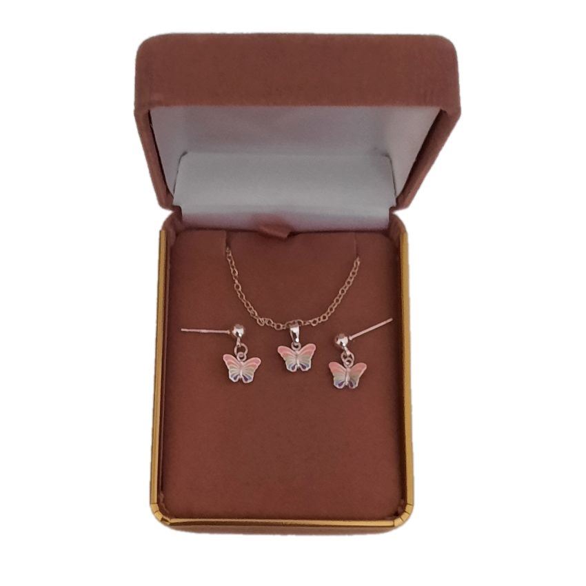 Sterling Silver Butterfly Childs Matching Jewellery Set(2)