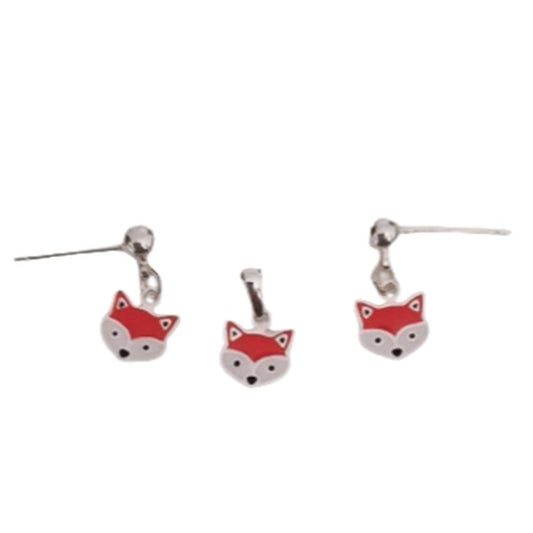 Sterling Silver Fox Childs Matching Jewellery Set