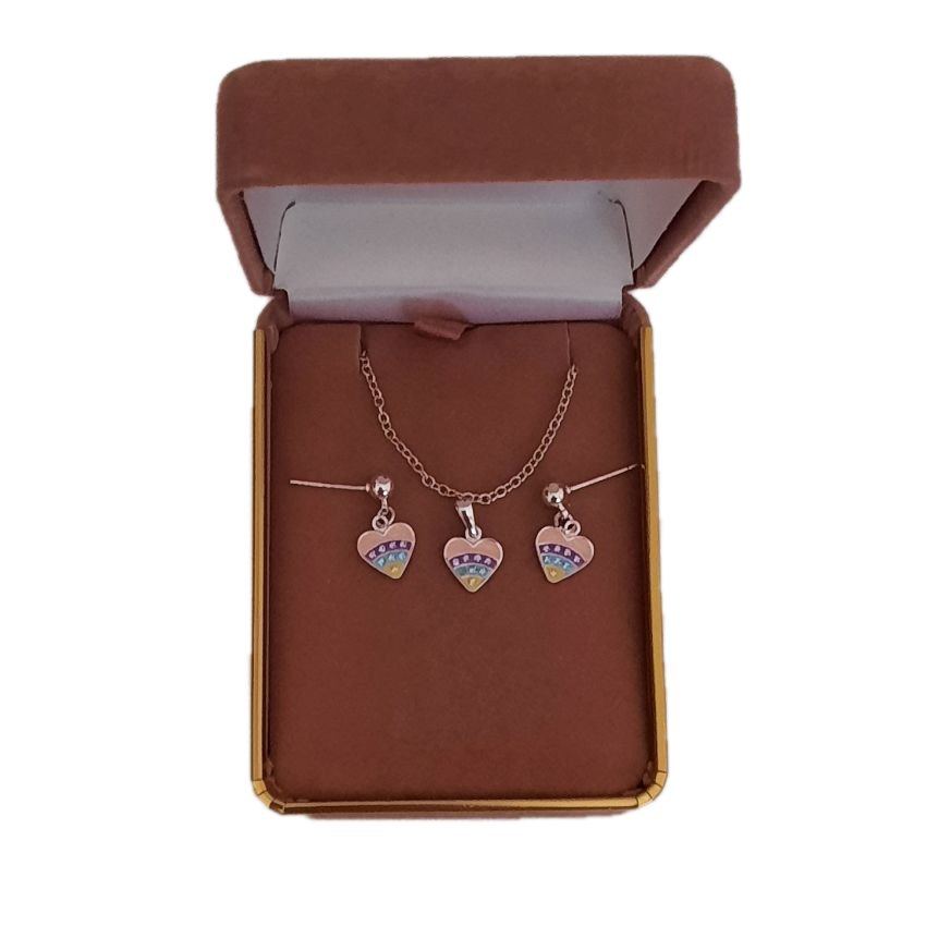 Sterling Silver Heart Childs Matching Jewellery Set(2)