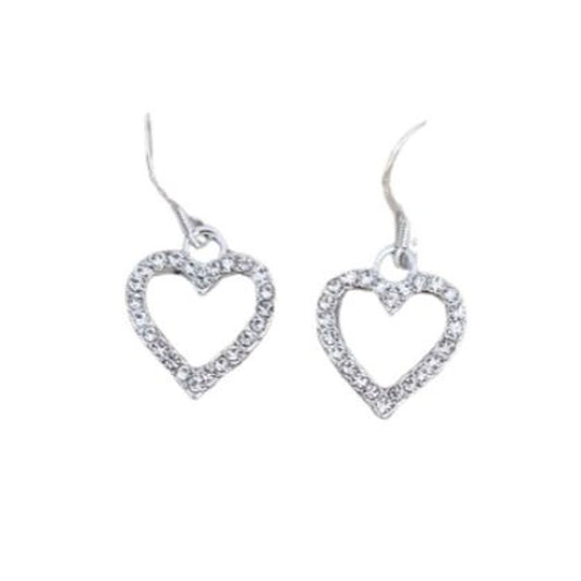 Sterling Silver Hook Open Heart Earrings