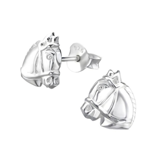 Sterling Silver Horse Head Stud Earrings