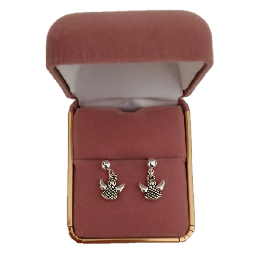 Sterling Silver Oxidised Angel Earrings(2