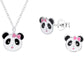 Sterling Silver Panda Jewellery Set