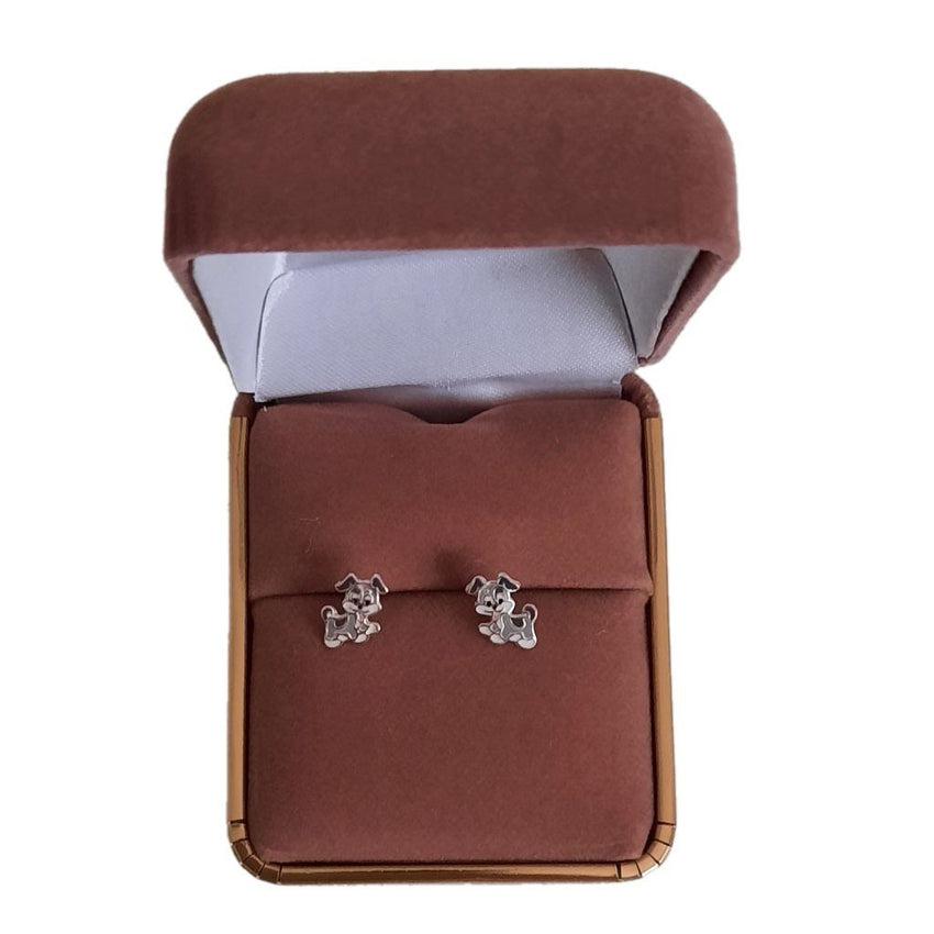 Sterling Silver Puppy Dog Stud Earrings(2)