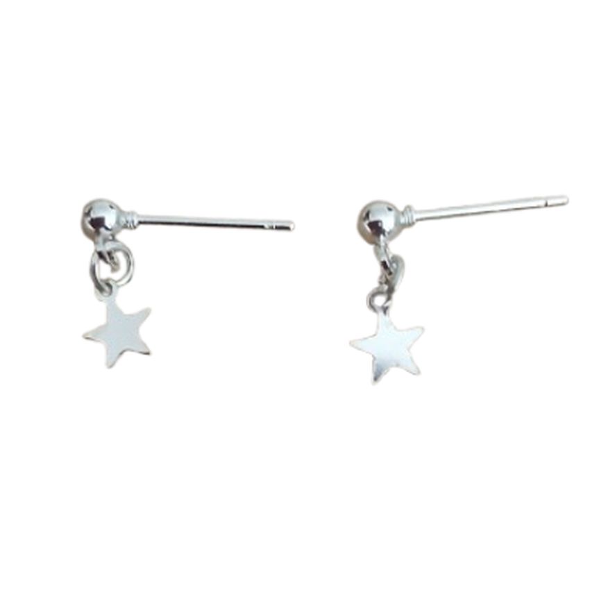 Sterling Silver Star Tiny Earrings