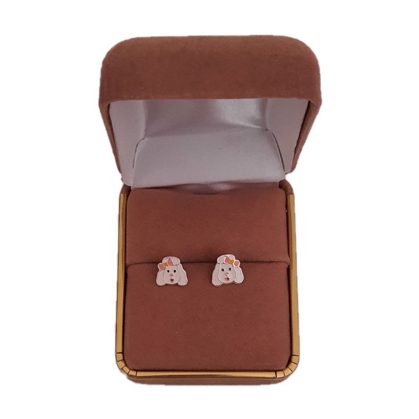 Sterling Silver White Dog Earrings(2)