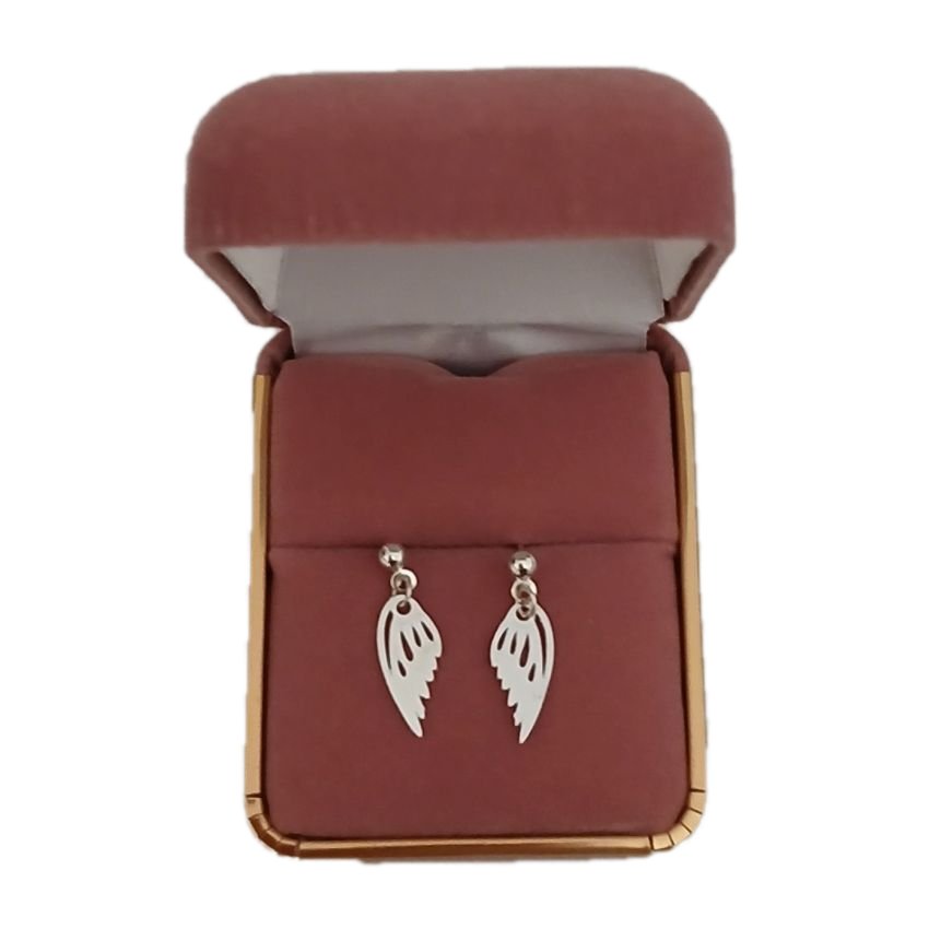 Sterling Silver Angel Wing Girls Earrings(2)