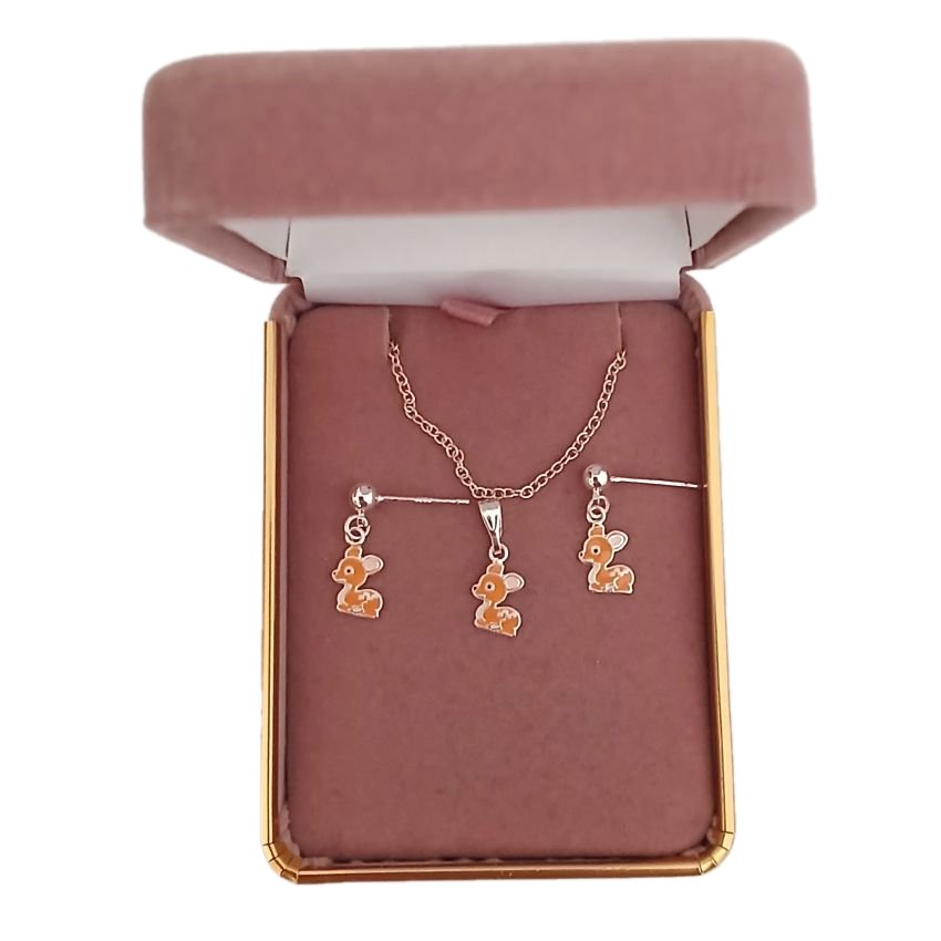 Sterling Silver Deer Childs Matching Jewellery Set(2)