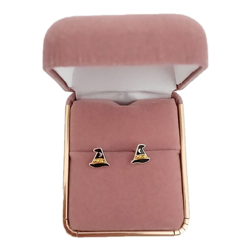 Sterling Silver Diamante Witches Hat Earrings(2)