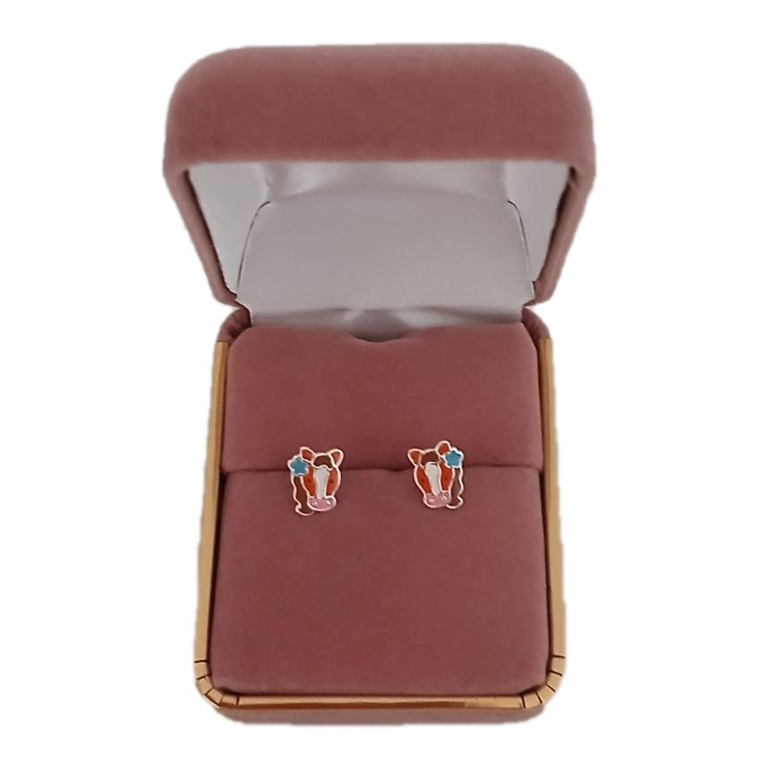 Sterling Silver Enamel Horse Head Stud Earrings(2)