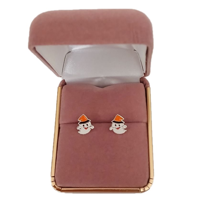 Sterling Silver Ghost Stud Earrings
