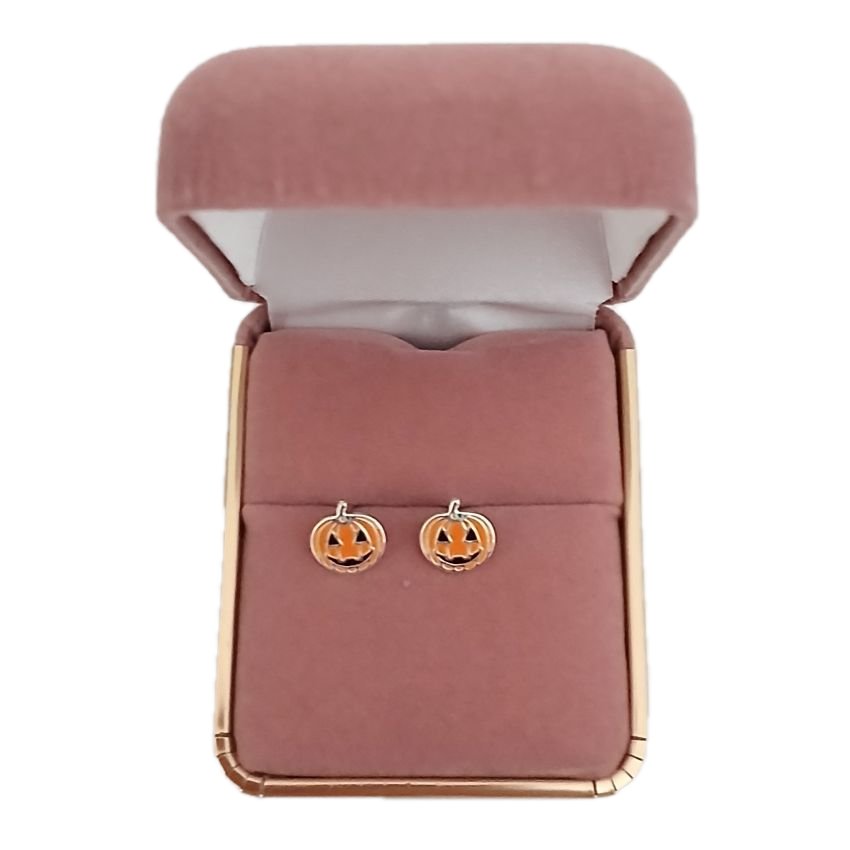 Sterling Silver Halloween Pumpkin Earrings(2)