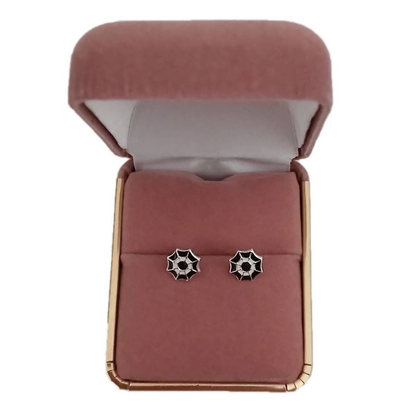 Sterling Silver Halloween Spider Web Earrings(2)