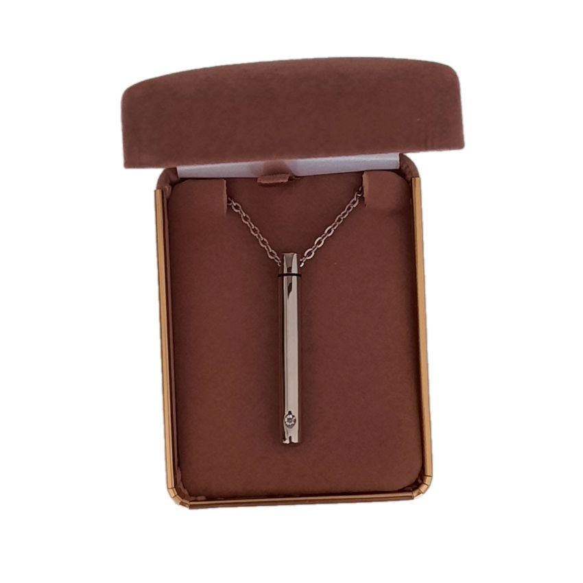 Stone Set Cylinder Ashes Locket(2)