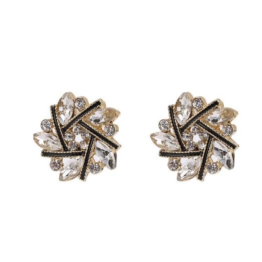 Stunning Cubic Zirconia Swirl Clip On Earrings