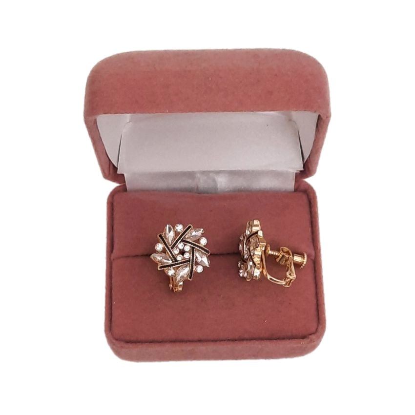 Stunning Cubic Zirconia Swirl Clip On Earrings(2)