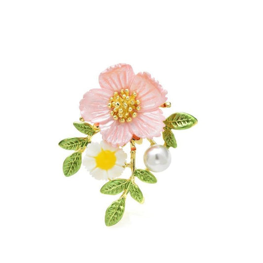 Stunning Two Flower Brooch in a Unique Floral Design