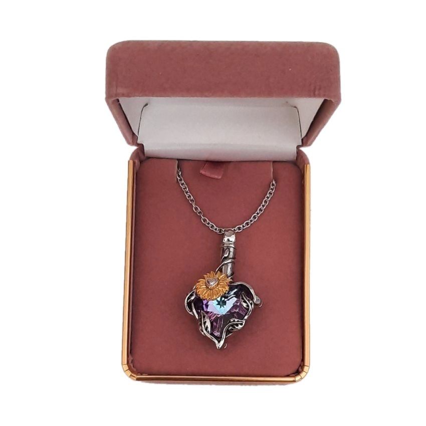 Sunflower Heart Cremation Ashes Locket(2)
