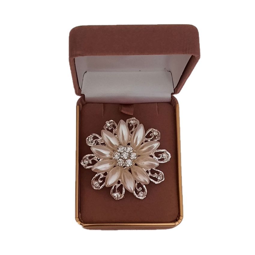 Swirl Design Pearl Brooch(2)