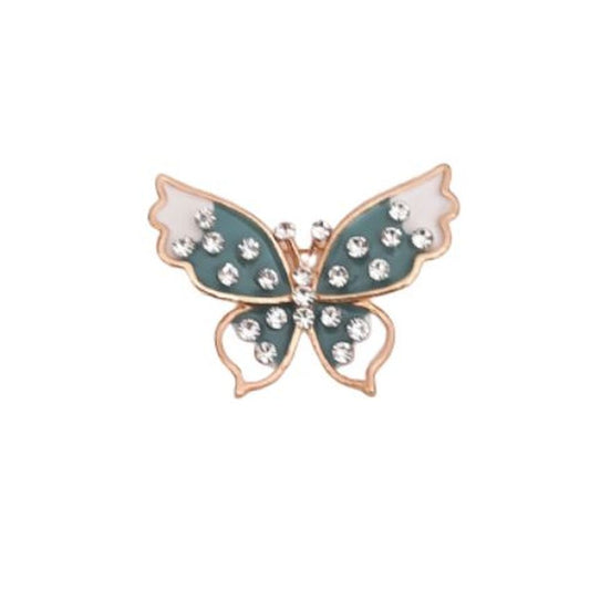 Teal And White Butterfly Ladies Brooch