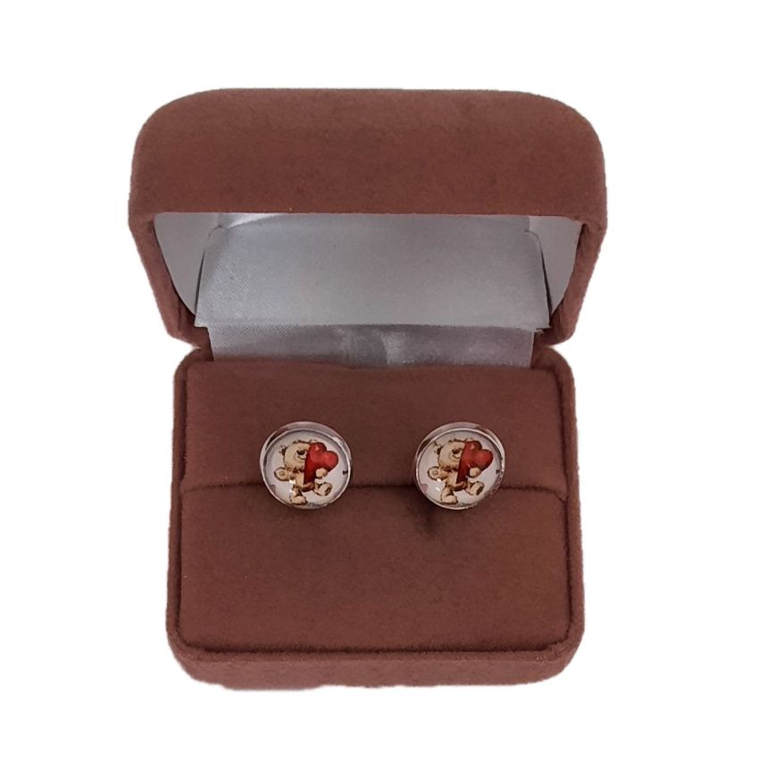 Teddy And Heart Clip On Earrings(2)